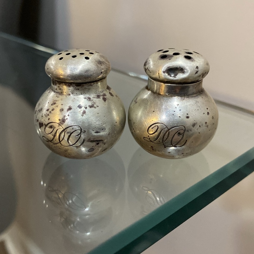 Sterling silver vintage salt and pepper shakers